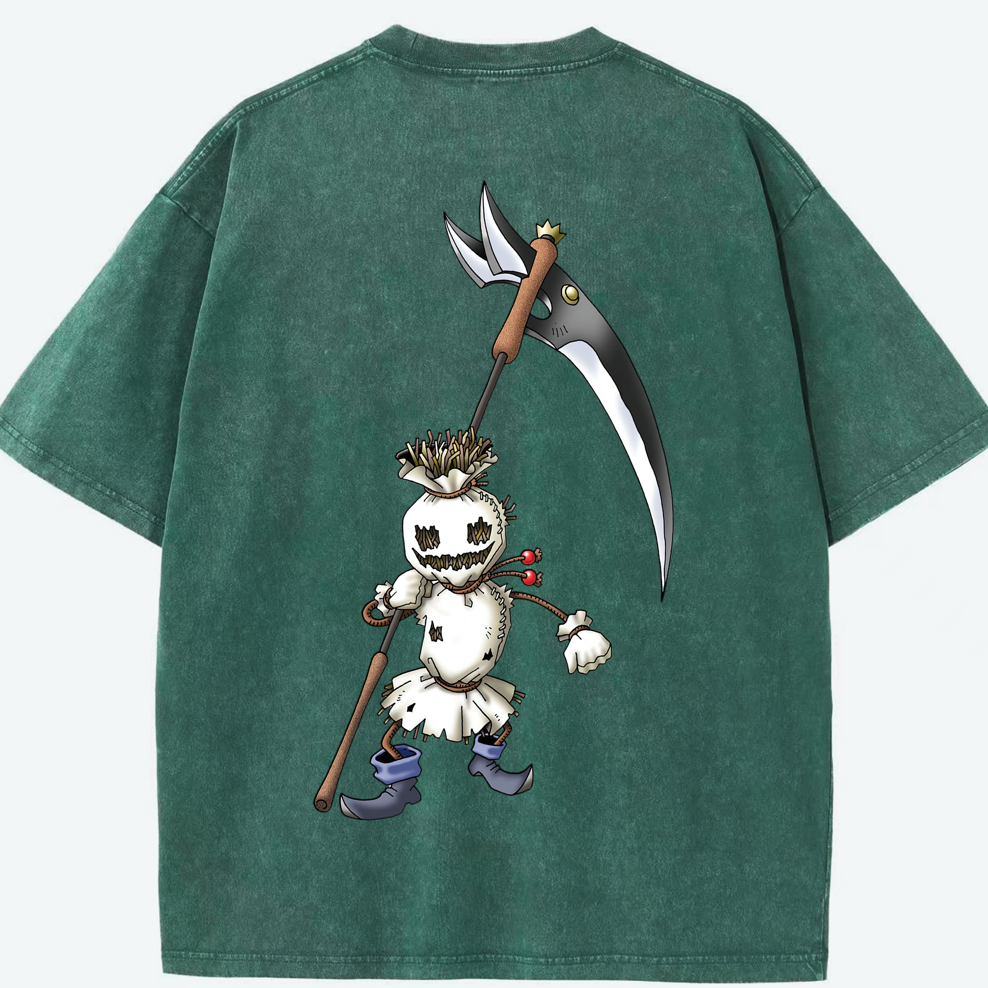 （画像用） ドラゴンクエスト Doragon Kuesuto Dragon Quest 綿100% ヴィンテージ風 半袖Tシャツ（背面プリント）